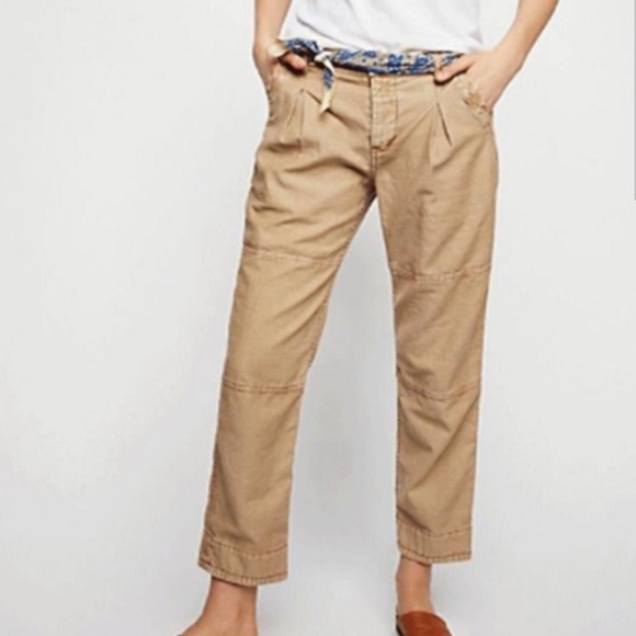 Free People Boyfriend Utility Crop Pants, Sz 27 - Picture 6 of 7